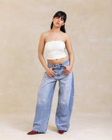 Washed Blue Baggy Pants