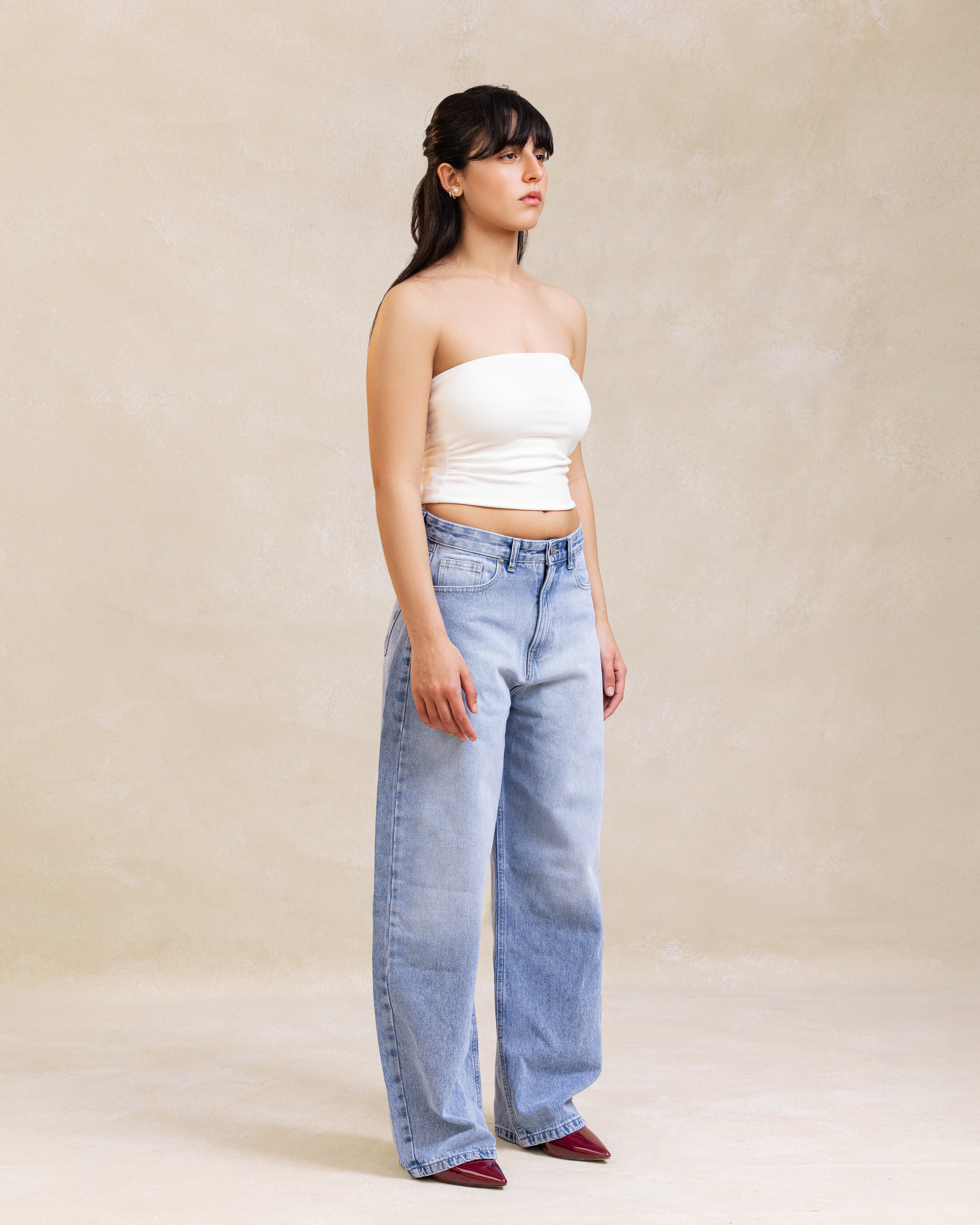 Washed Blue Baggy Pants