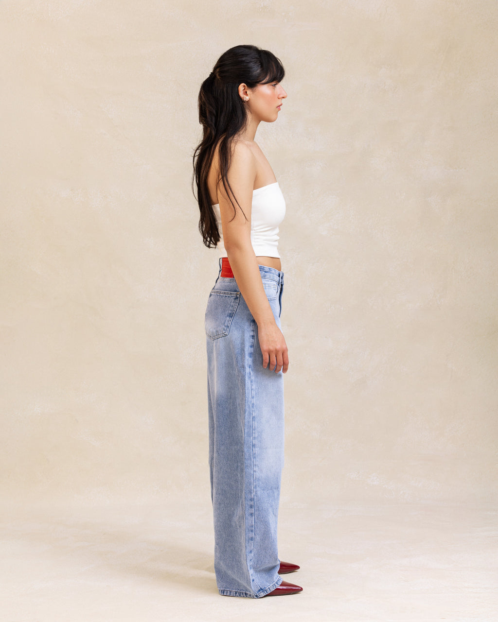 Washed Blue Baggy Pants