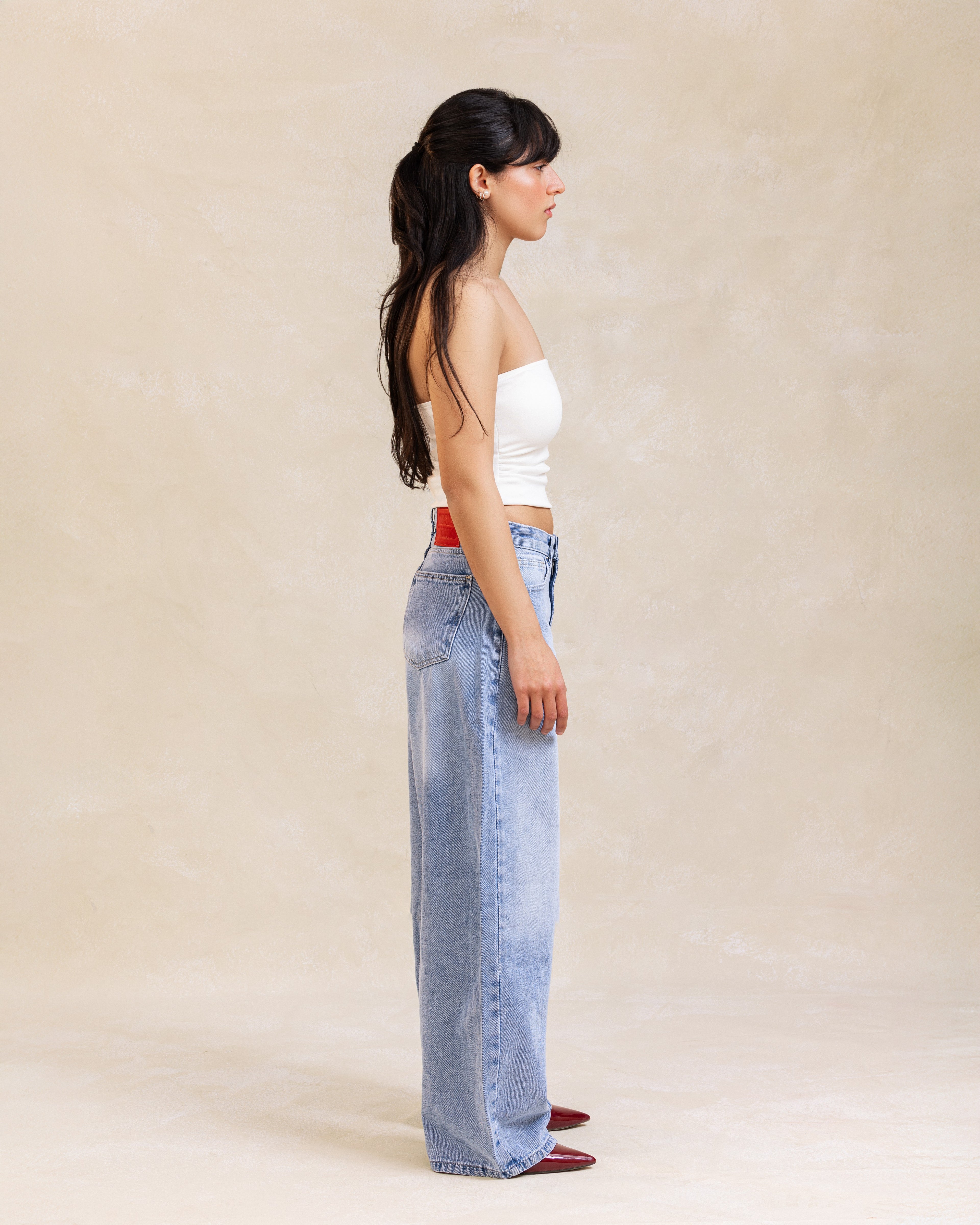 Washed Blue Baggy Pants