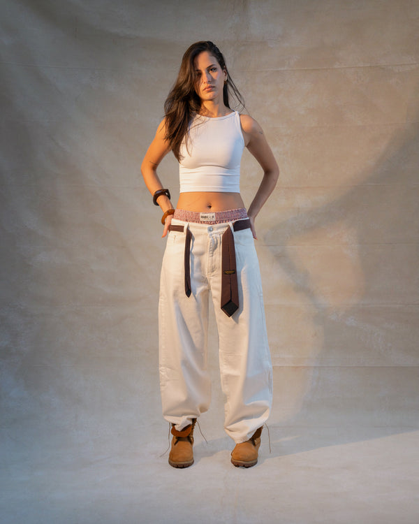 Women white baggy pants