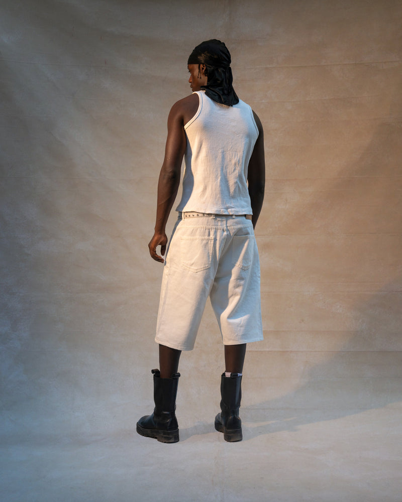 Men white jorts
