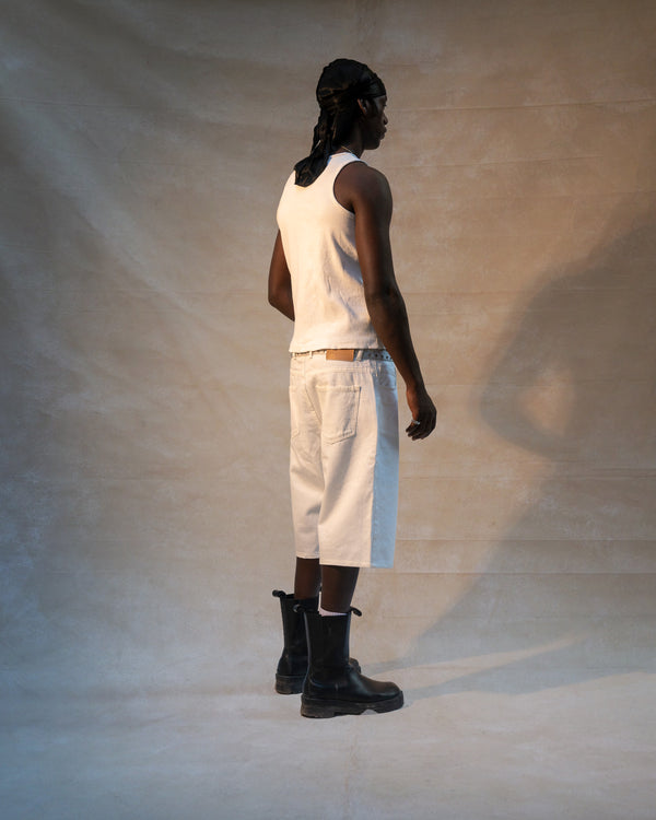 Men white jorts