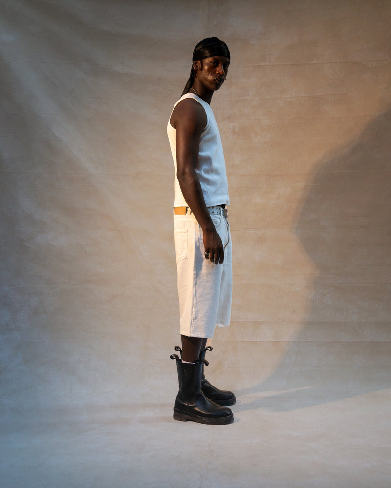 Men white jorts