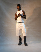 Men white jorts