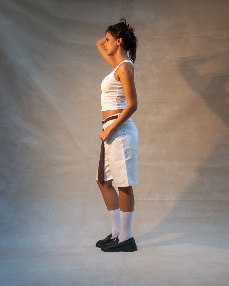 Women white jorts